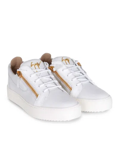 Giuseppe Zanotti Glossy Leather Sneakers In White
