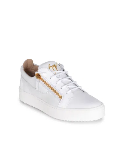 Giuseppe Zanotti Glossy Leather Sneakers In White