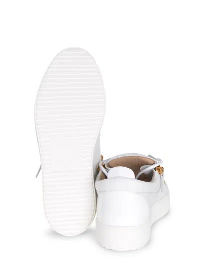Giuseppe Zanotti Glossy Leather Sneakers In White