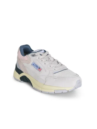 Autry Hyperway Low Panelled Suede Sneakers In White