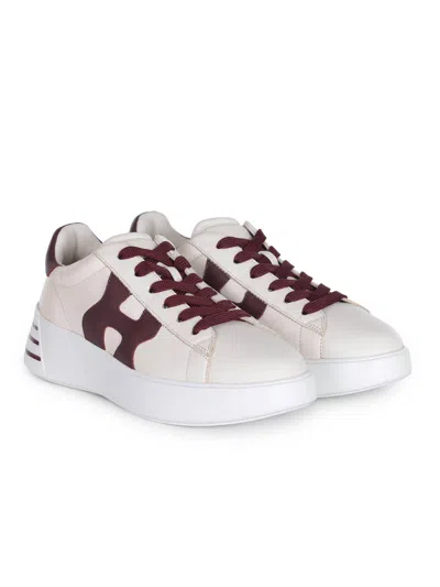 Hogan Rebel Leather Platform Sneakers In White
