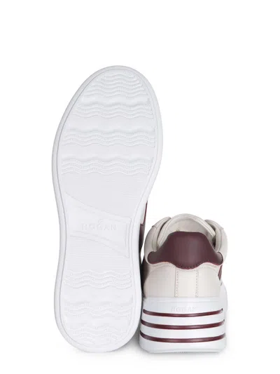 Hogan Rebel Leather Platform Sneakers In White