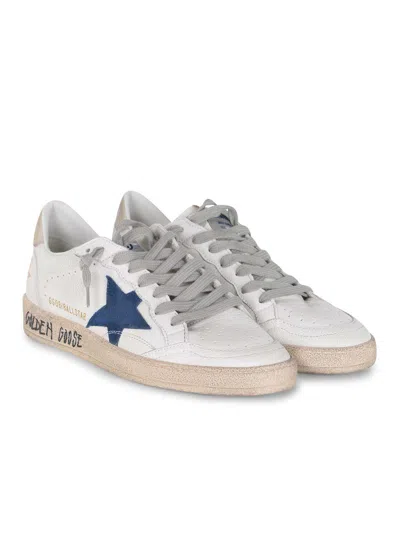 Golden Goose Ballstar Nappa Upper Toe And Spur Suede Star Leather Heel Sneakers Beige In White