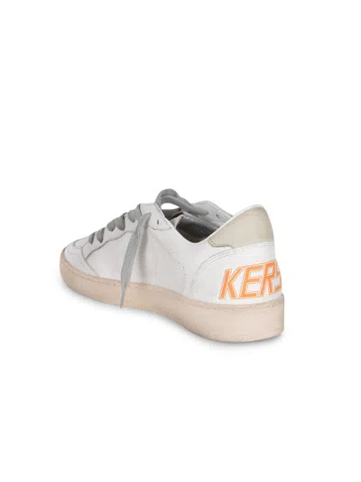 Golden Goose Ballstar Nappa Upper Toe And Spur Suede Star Leather Heel Sneakers Beige In White