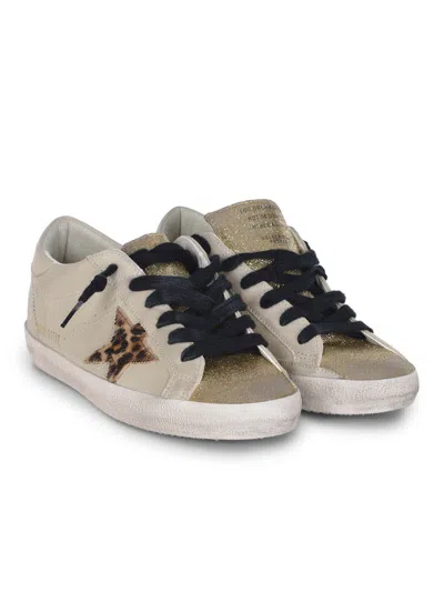 Golden Goose Light Beige/animalier Super-star Sneaker In Animal Print