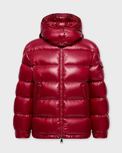 Moncler Ruby Red Down Jacket In Lacquered Nylon In Red