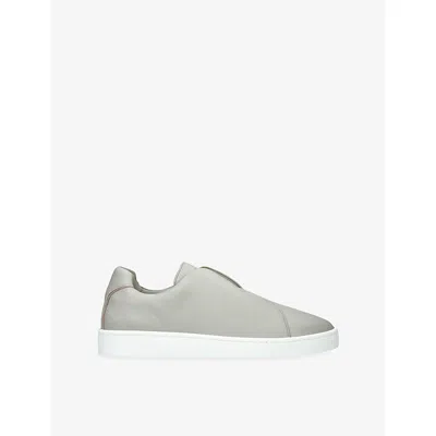 Aurélien Aur3 Grained Leather Sneakers In Gray