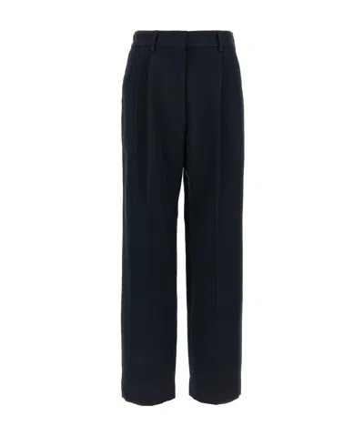 Blazé Milano Pleated Pocket Straight Trousers In Blue