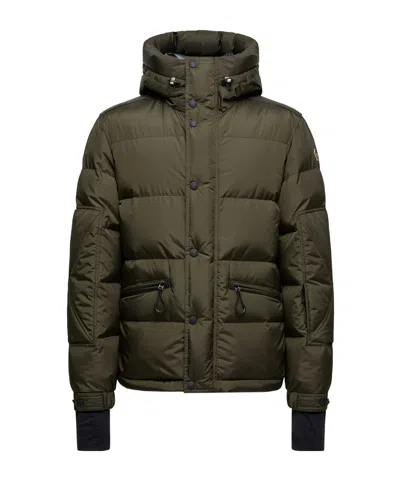 Moncler Grenoble Short Down Jacket With Hood In Green