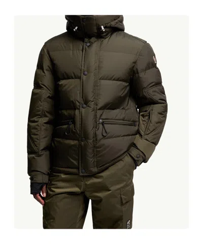 Moncler Grenoble Short Down Jacket With Hood In Green