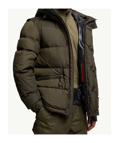 Moncler Grenoble Short Down Jacket With Hood In Green