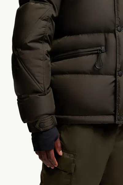 Moncler Grenoble Short Down Jacket With Hood In Green