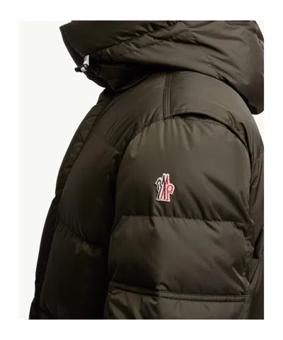 Moncler Grenoble Short Down Jacket With Hood In Green