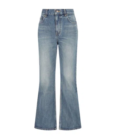 Celine Women Bootcut Denim Jeans In Gray