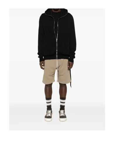 Rick Owens Drkshdw Long-sleeve Zip-up Hoodie In Black