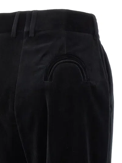 Blazé Milano Velvet Pleated Trousers With Belt Loops In Black