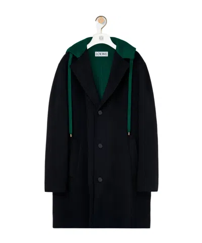 Loewe Wool-cashmere Duffle Coat In Green