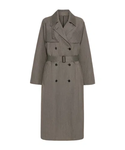 The Row Rhydian Virgin Wool Gabardine Trench Coat In Gray