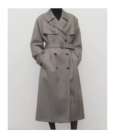 The Row Rhydian Virgin Wool Gabardine Trench Coat In Gray