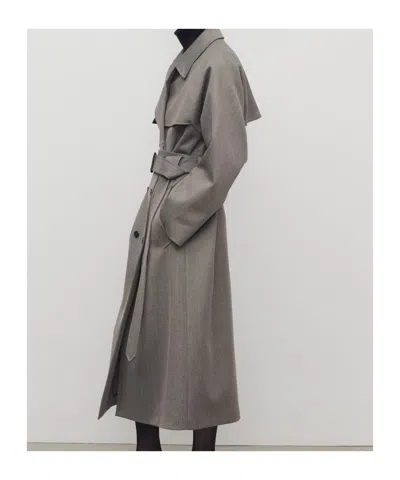 The Row Rhydian Virgin Wool Gabardine Trench Coat In Gray