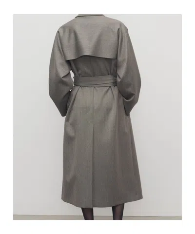 The Row Rhydian Virgin Wool Gabardine Trench Coat In Gray