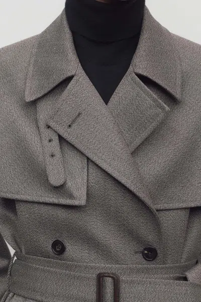 The Row Rhydian Virgin Wool Gabardine Trench Coat In Gray
