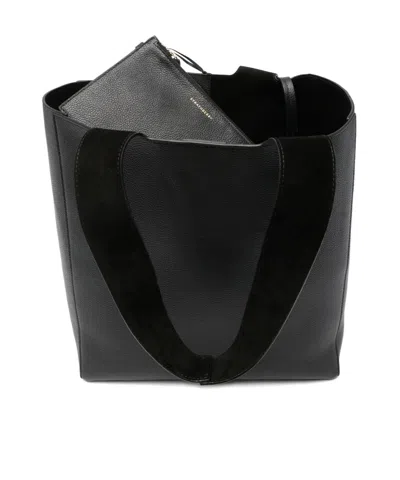 Strathberry Melody Tote Fine Grain Leather Black Bags