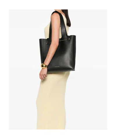 Strathberry Melody Tote Fine Grain Leather Black Bags
