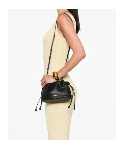 Strathberry Charlotte Drawstring Soft Nappa Black Bags