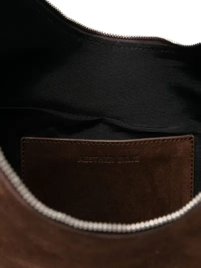 Aesther Ekme Lune Calfskin Suede Hobo Bag In Brown