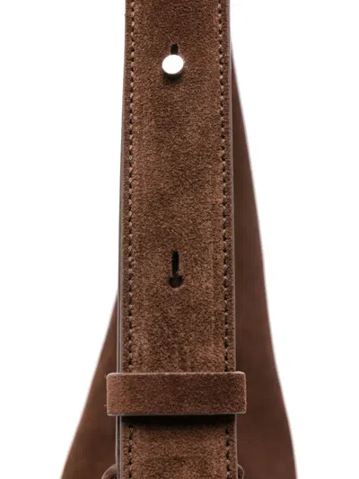 Aesther Ekme Lune Calfskin Suede Hobo Bag In Brown