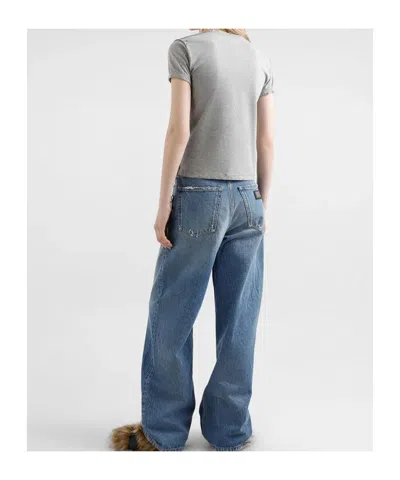 Dolce & Gabbana Embellished Wide-leg Trousers In Blue