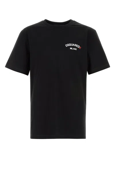 Dsquared2 Dsquared Men Black Cotton T-shirt In Black