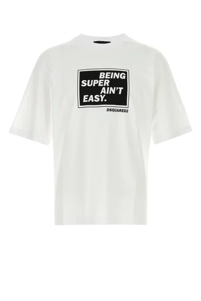 Dsquared2 Oversized Graphic Print Crew Neck T-shirt In White