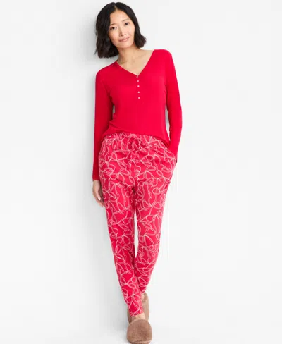 State Of Day Women's Jogger Pajama Pants Xs-3x, Created For Macy's In Red