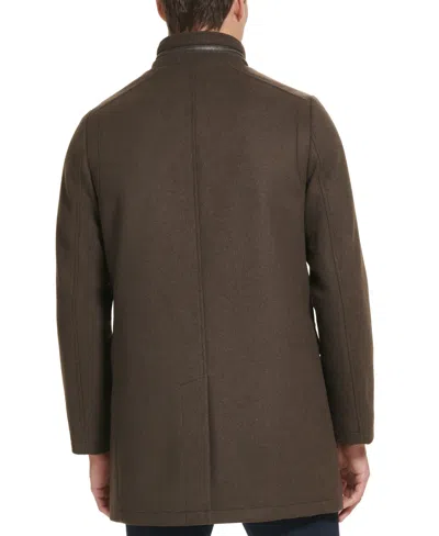 Kenneth Cole Men's Wool Button Car Coat In Brown