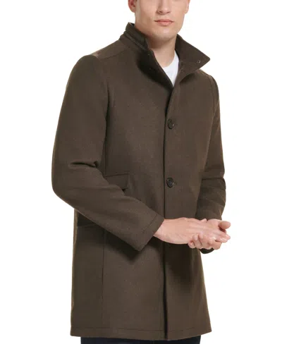 Kenneth Cole Men's Wool Button Car Coat In Brown