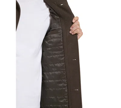 Kenneth Cole Men's Wool Button Car Coat In Brown