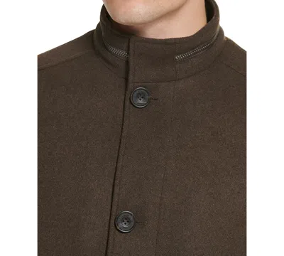 Kenneth Cole Men's Wool Button Car Coat In Brown