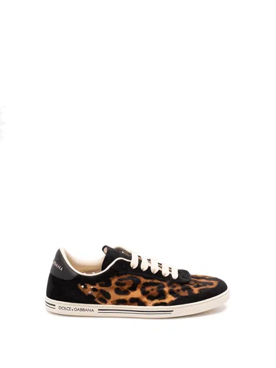 Dolce & Gabbana Women Printed Calf Hair Saint Tropez Light Sneakers In Multi