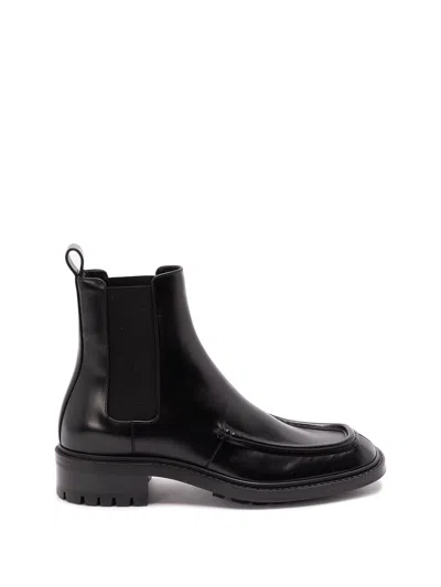 Saint Laurent 25mm Joe Pull-tab Square-toe Chelsea Boots In Black