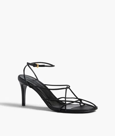 Khaite 75mm Loulou Leather Sandals In Black