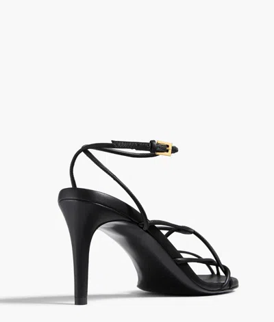 Khaite 75mm Loulou Leather Sandals In Black