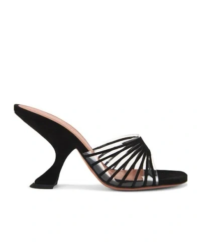 Amina Muaddi 90mm Mookie Sculpted-heel Strappy Sandals In Black