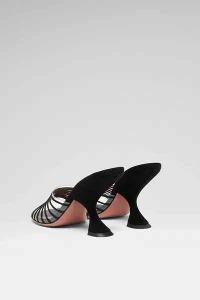 Amina Muaddi 90mm Mookie Sculpted-heel Strappy Sandals In Black