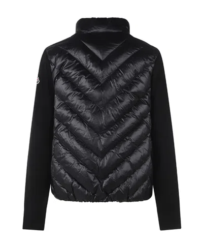 Moncler Womens Black Funnel-neck Brand-patch Regular-fit Shell-down Jacket