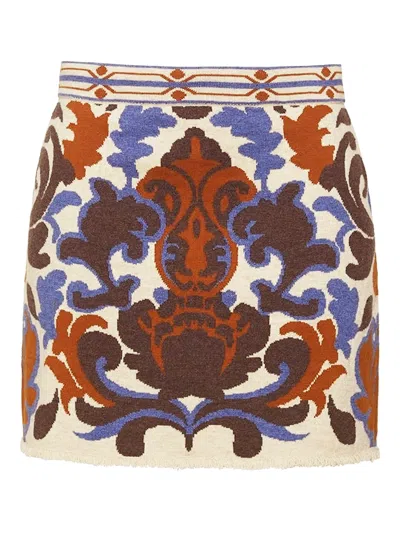 Cara Cara Lindy Jacquard Knit Wool-blend Mini Skirt In White