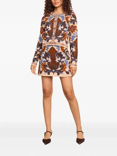 Cara Cara Lindy Jacquard Knit Wool-blend Mini Skirt In White