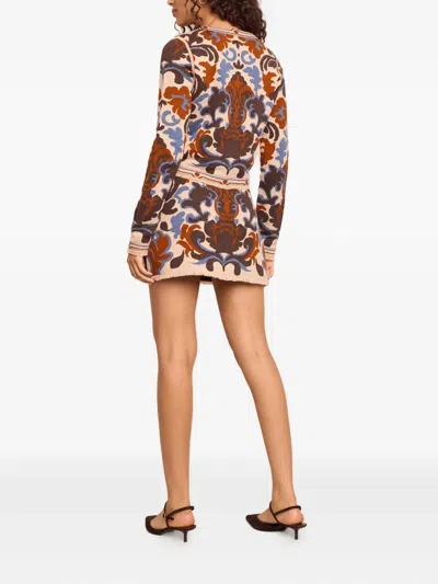 Cara Cara Lindy Jacquard Knit Wool-blend Mini Skirt In White