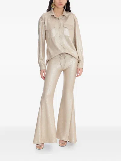 Amir Slama X Astrid Drawstring Flared Trousers In Neutral
